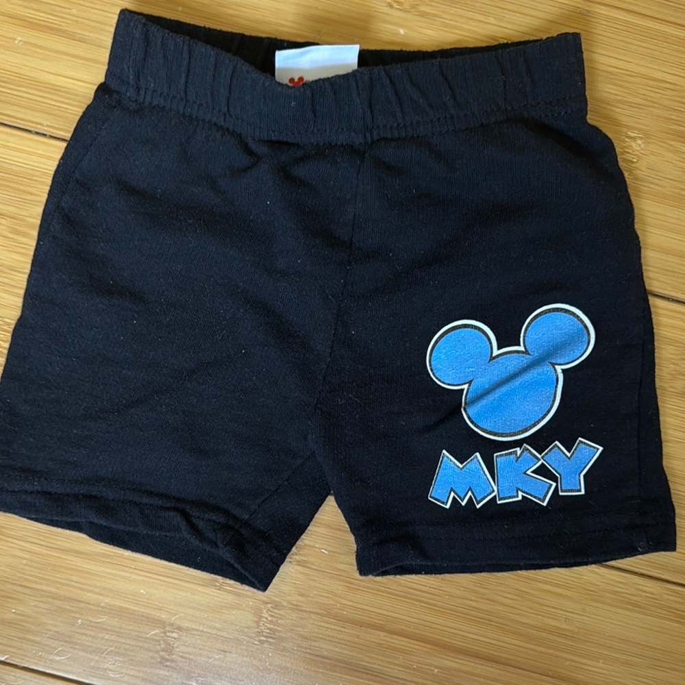 Mickey Mouse  Kids Black Shorts with Blue Logo